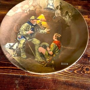 Knowles collector plate of Norman Rockwells “The Old Scout”
